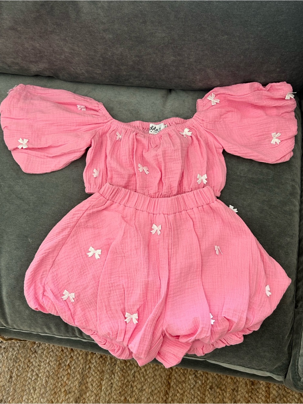 Lola + The Boys Pink Hailey Bow Bubble Set